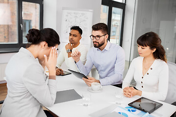 Image showing recruiters having job interview with employee