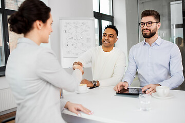 Image showing recruiters having interview with employee