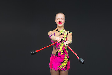 Image showing Beautiful teenage gymnast girl