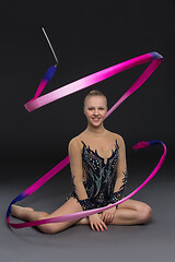 Image showing Beautiful teenage gymnast girl