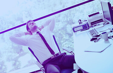 Image showing happy young business man at office