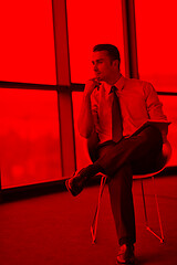 Image showing happy young business man at office