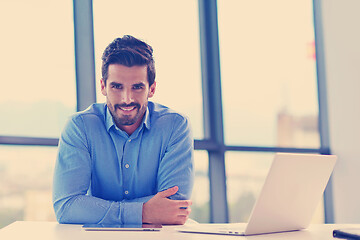 Image showing happy young business man at office