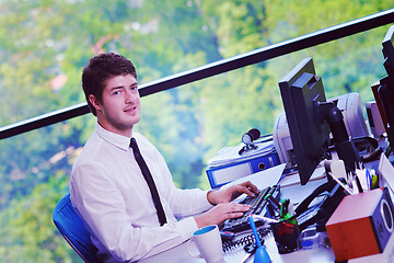 Image showing happy young business man at office