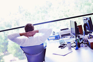 Image showing happy young business man at office