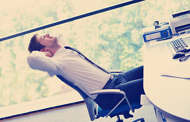 Image showing happy young business man at office