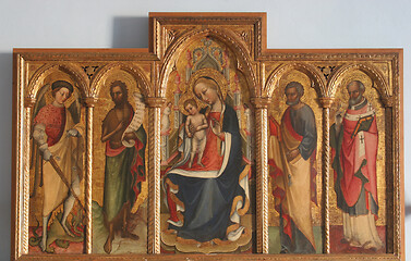 Image showing Virgin Mary with baby Jesus and saints