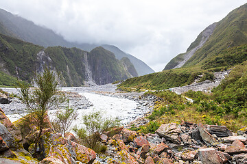 Image showing Riverbed of the Franz Josef Glacier, New Zealand