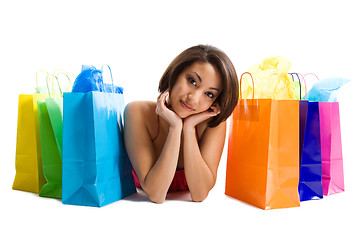 Image showing Shopping black woman