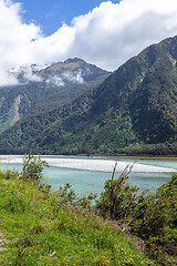 Image showing riverbed landscape scenery in south New Zealand