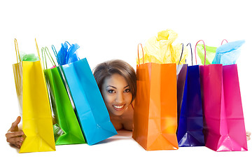 Image showing Shopping black woman