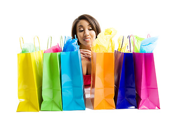 Image showing Shopping black woman