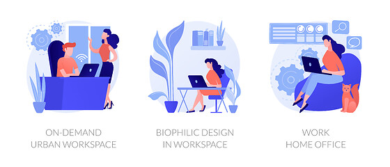 Image showing Workplace organization abstract concept vector illustrations.