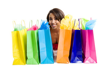 Image showing Shopping black woman