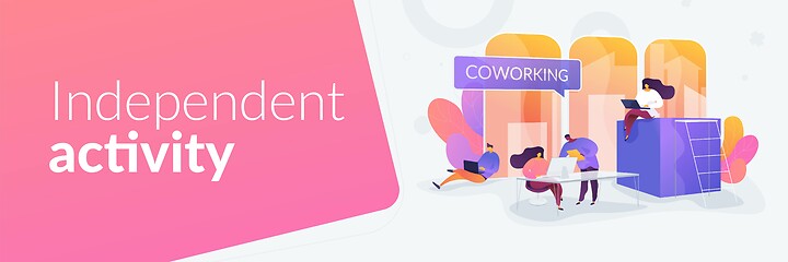 Image showing Coworking concept banner header