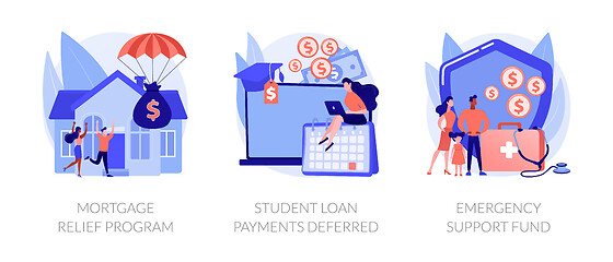 Image showing Coronavirus stimulus package plan abstract concept vector illustrations.