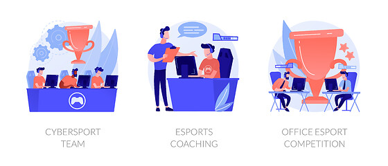 Image showing E-games tournament abstract concept vector illustrations.