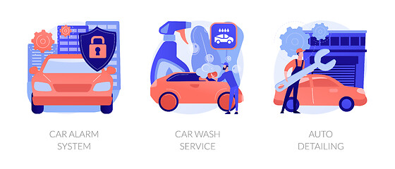 Image showing Automobile care service abstract concept vector illustrations.