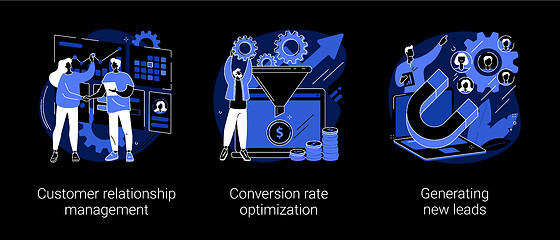 Image showing CRM lead management abstract concept vector illustrations.