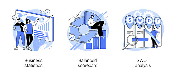 Image showing Company performance analysis abstract concept vector illustrations.