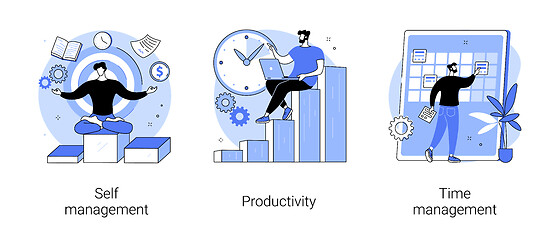 Image showing Employee performance and self-organization abstract concept vector illustrations.