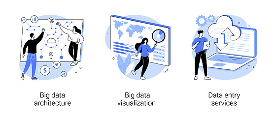 Image showing Information storage infrastructure abstract concept vector illustrations.