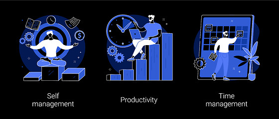 Image showing Employee performance and self-organization abstract concept vector illustrations.