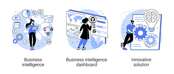 Image showing Performance tools and software solutions abstract concept vector illustrations.