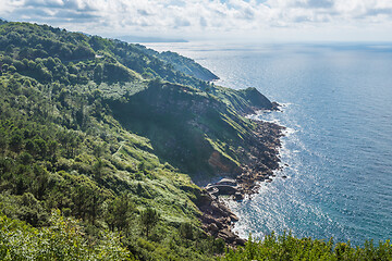 Image showing Aerial view of San Sebastiancliff, Donostia, Spain on a beautiful summer day