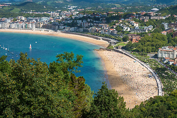 Image showing Aerial view of San Sebastian, Donostia, Spain on a beautiful summer day