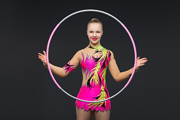 Image showing Beautiful teenage gymnast girl