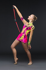 Image showing Beautiful teenage gymnast girl