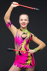 Image showing Beautiful teenage gymnast girl