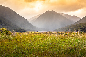 Image showing dramatic landscape scenery Arthur\'s pass in south New Zealand