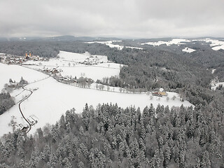 Image showing Black Forest winter scenery aerial view Germany