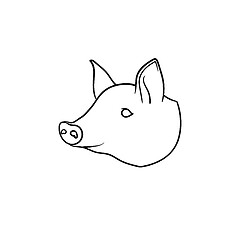 Image showing Pork meat hand drawn sketch icon.