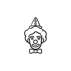 Image showing The face of clown hand drawn sketch icon.