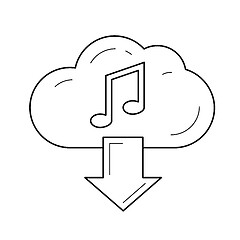 Image showing Cloud download audio line icon.