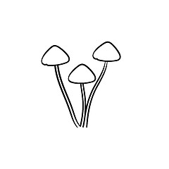 Image showing Agaric mushroom hand drawn sketch icon.