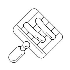 Image showing Grill for cooking on flame vector line icon.