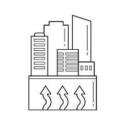 Image showing Power plant vector line icon.