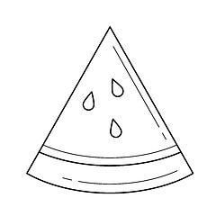 Image showing Piece of watermelon vector line icon.