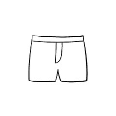 Image showing Boxer underpants hand drawn sketch icon.