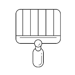 Image showing Grill for cooking on flame vector line icon.