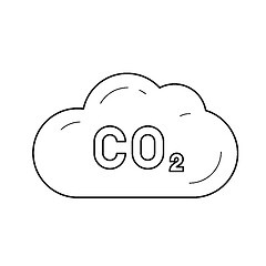 Image showing CO2 emission vector line icon.