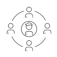 Image showing Family circle vector line icon.