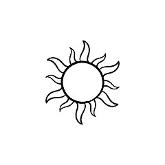 Image showing Sun hand drawn sketch icon.