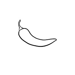 Image showing Chili pepper hand drawn sketch icon.