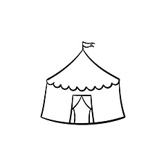 Image showing Marquee circus tent hand drawn sketch icon.