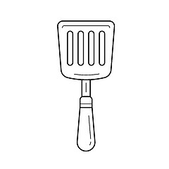 Image showing Kitchen spatula vector line icon.